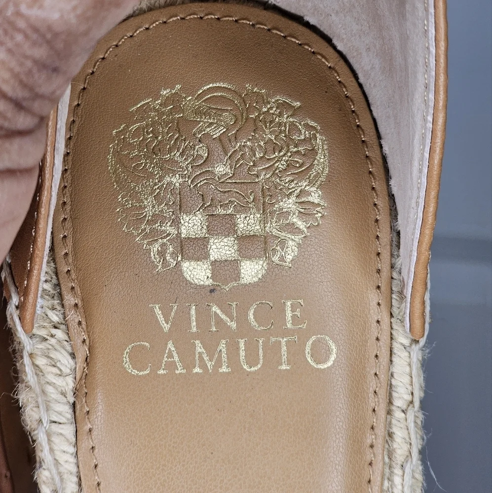Vince Camuto Leera Espadrille Wedge Sandal Tan 10M